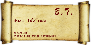 Buzi Tünde névjegykártya